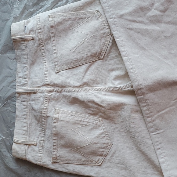 MOTHER CREAM WHITE ACT NATURAL THE HUSTLER ROLLER HEELS HIGH WAISTED JEA… - Picture 14 of 16